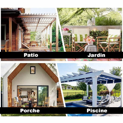 Lys utegardin for terrasse og pergola