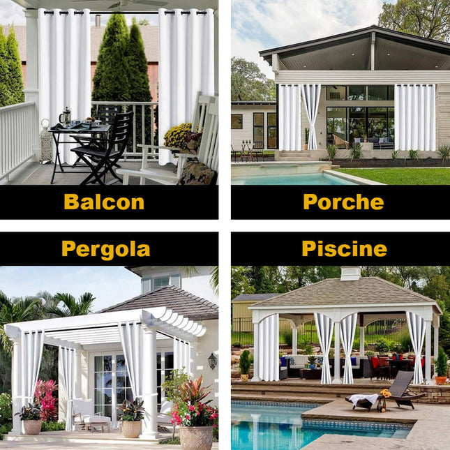 Vannavstøtende utegardin for pergola