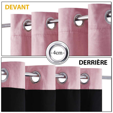 Pudderrosa lystett gardin i fløyel