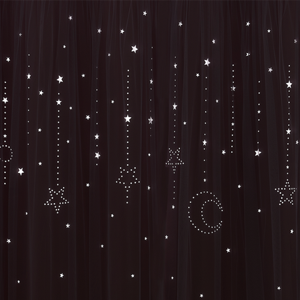 Hvit mørkleggingsgardin med stjerner