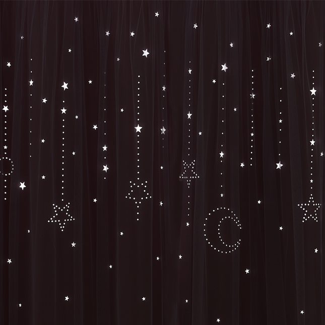 Rosa gardin med tyll for barnerom