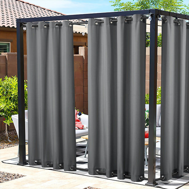 Oransje utegardin for hagepaviljong