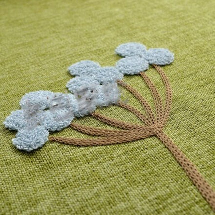 Anisgrønn lystett gardin med broderi