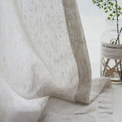 Tynn gardin i naturlig lin-look