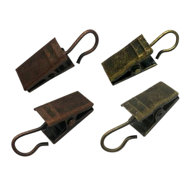 Hvite gardinklyper med krok