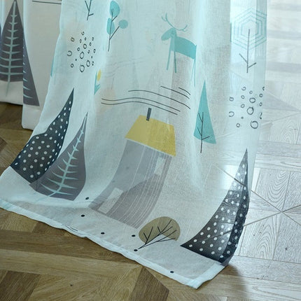 Tynn gardin i linlook for barnerom