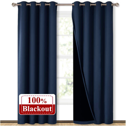 Nattblå termisk gardin for mørklegging
