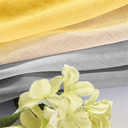 Tynn gardin med gul-grå fargeovergang