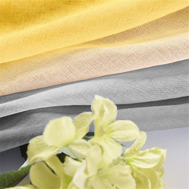 Tynn gardin med gul-grå fargeovergang