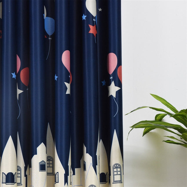 Gardin til barnerom med slottmønster
