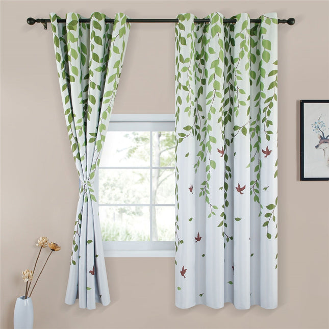 Gardin med mønster av grønne blader