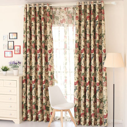 Lessaïa mørkleggingsgardin med romantisk blomstermønster