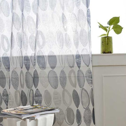 Halvtransparent gardin med sirkelmønster