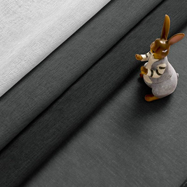 Gradert gjennomsiktig gardin svart og hvit