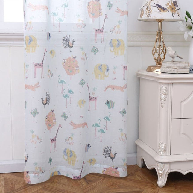 Tynn gardin til barnerom med ugler