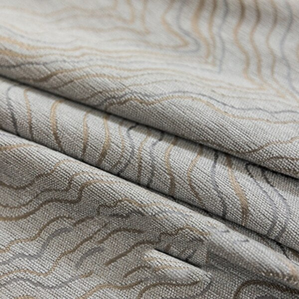 Moderne grå lystett gardin med mønster