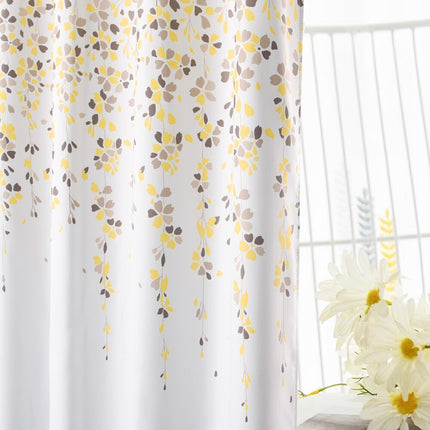 Utendørs gardin med blått blomstermotiv