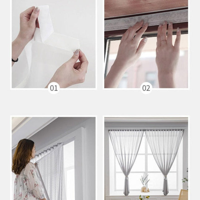 Lett gardin med praktisk borrelåsfeste