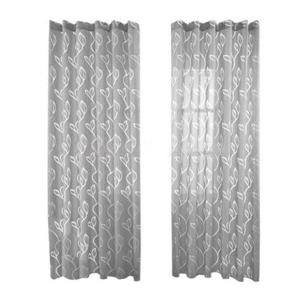 Tynn gardin med elegant bladbroderi