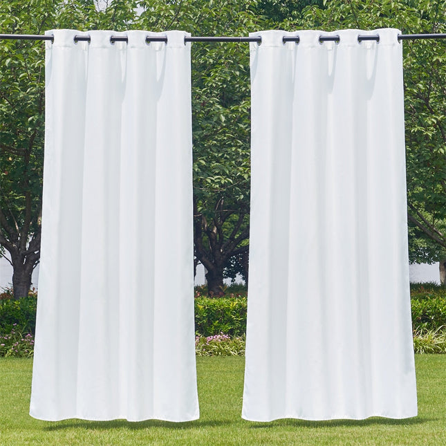 Vannavstøtende utendørs gardin med maljer