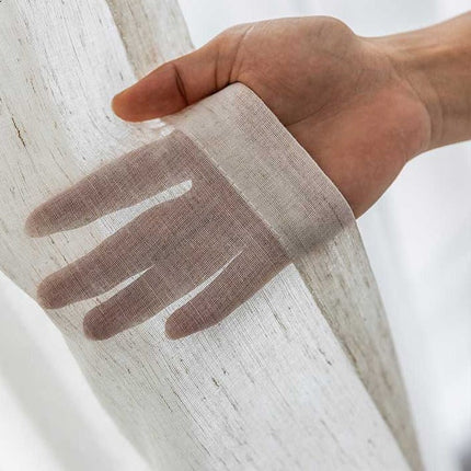 Tynn gardin i naturlig lin-look