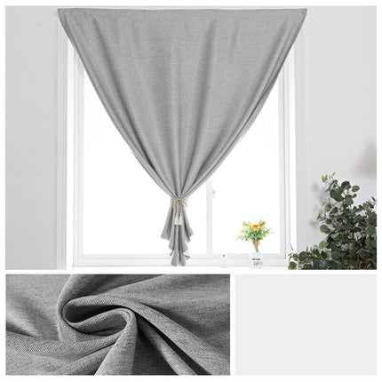 Grå gardin med borrelåsfeste