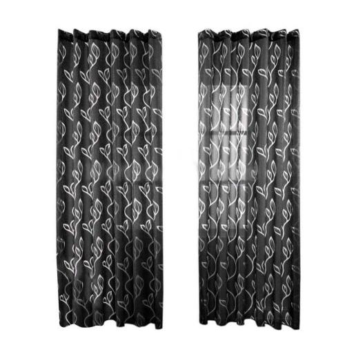 Tynn gardin med elegant bladbroderi