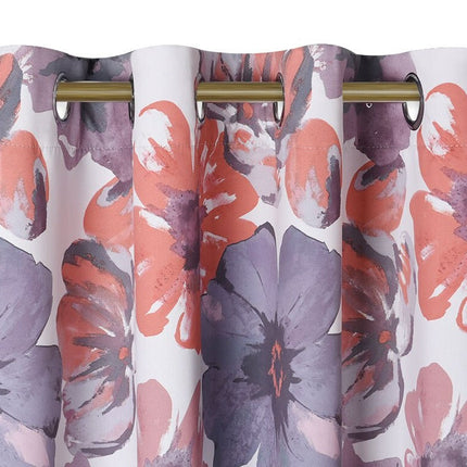 Gardin med fargerikt akvarell blomstermønster