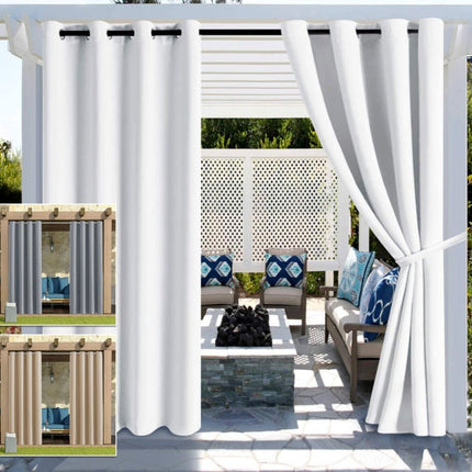 Lys grå vanntett utendørsgardin