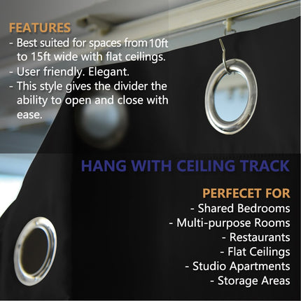 Lystett gardin egnet som romdeler