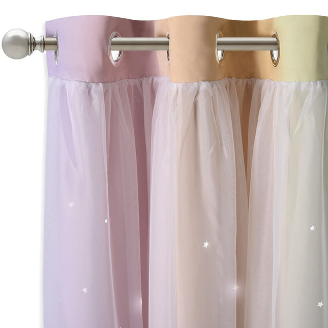 Fargerik florlett gardin for uteplass