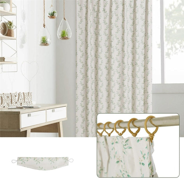 Gardin med grønt småbladet mønster