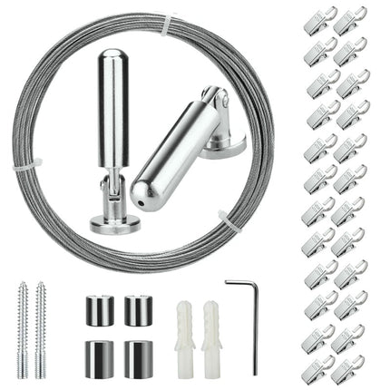 Komplett gardinwiresett for veggmontering