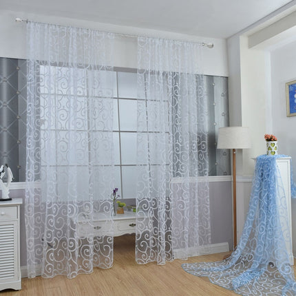 Tynn gardin med ton-i-ton virvelmønster