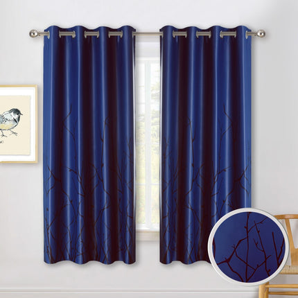 Moderne gardin med grenmønster