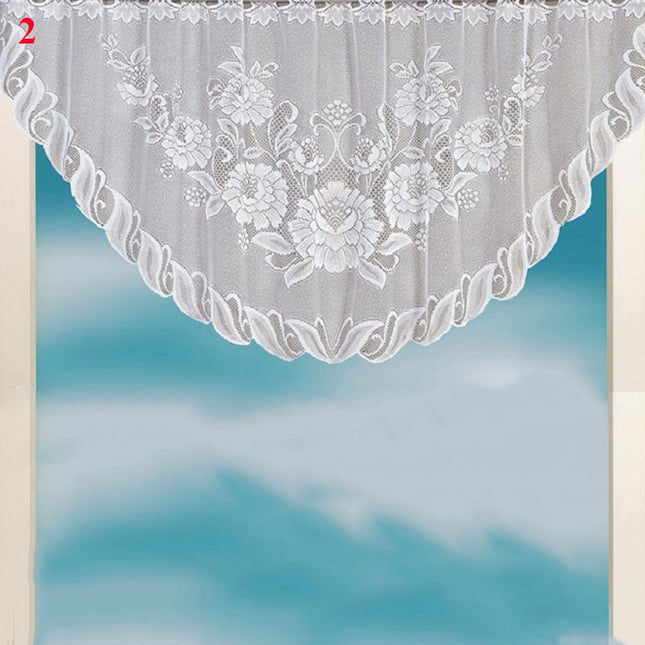 Klassisk blondekappe til kjøkkenvindu