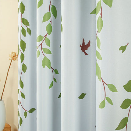Gardin med mønster av grønne blader
