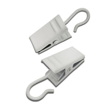 Hvite gardinklyper med krok