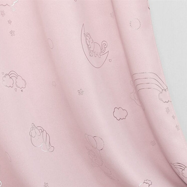 Rosa barneromsgardin Loima med enhjørninger