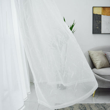 Lett gardin med botanisk mønster