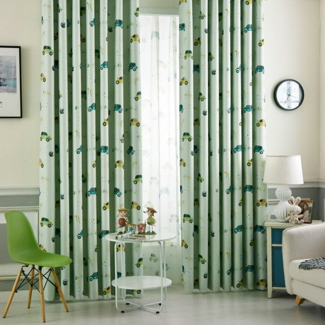 Grønn tynn gardin til barnerom