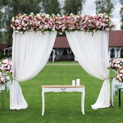 Hvite florlette gardiner for dekorasjon