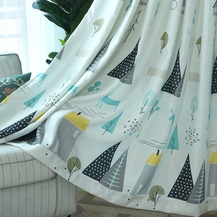 Mørkleggingsgardin med skogsmotiv for barnerom