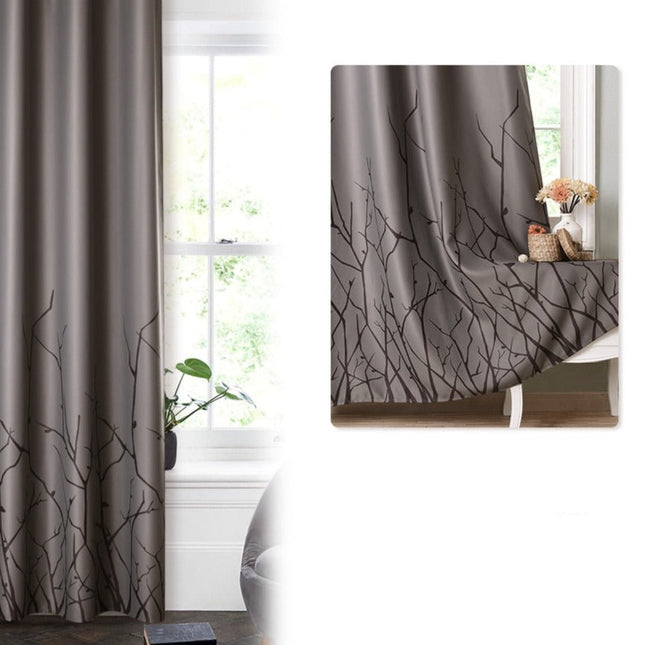 Moderne gardin med grenmønster