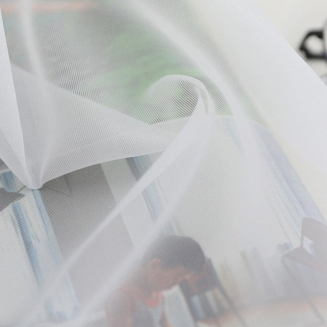 Moderne hvit gjennomsiktig gardin stue