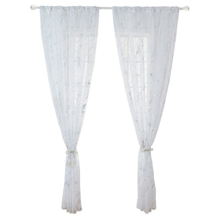 Gjennomsiktig voilegardin med gullmønster