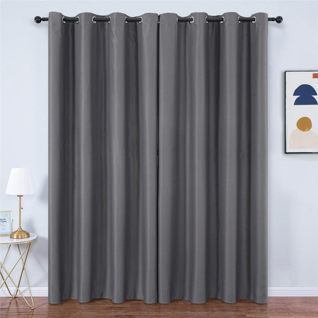 Antrasittgrå mørkleggingsgardin Salto i sateng