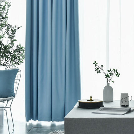 Blå mørkleggingsgardin for stue soverom