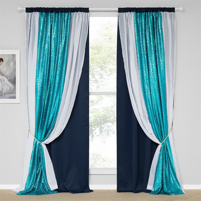 Lystett gardin Endali med sølvpaljetter