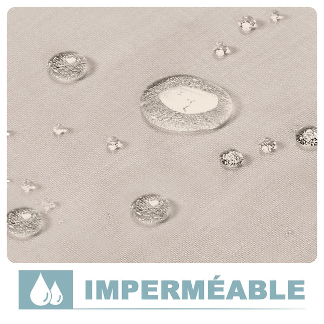 Verandagardin i lin-look med stropphemper